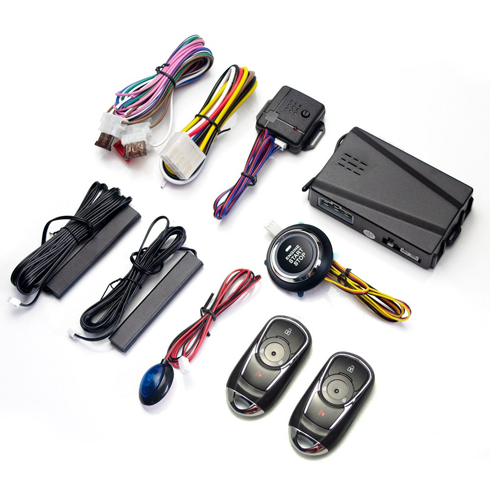 Car Alarm Passive Keyless One Button Start Remote Control Auto Central Lock Push Button Start Stop 12V Universal Automotive PKE
